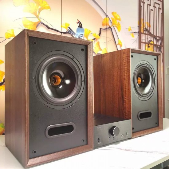 Fever-grade 8-inch coaxial passive bookshelf speakers HIFI high-fidelity 2.0 living room home audio