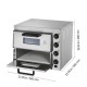 Commercial Electric Pizza Oven - 16-Inch Counter Pizza Maker with Double Deck Layers, Stainless Steel Construction, Multipurpose Indoor Oven for Baking Pizzas, Pretzels, Bread, and More - Ideal for Home, Restaurant, and Parties