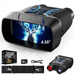 4K Night Vision Binoculars for AdultsNight Vision Goggles for Helmet[1312FT]8X Digital Zoom7-Level Infrared Adjustment for Camping32GB Card for Videos