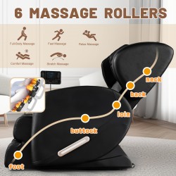 Zero Gravity Full Body Massage Chair Recliner with Heating, Airbags, Wireless Speaker, Foot Roller, And Touch Screen