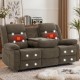 Personal Care Massage Chair, Three-Seater Sofa with Massage And Heating Function, Multi-Person Sofa with Manual Adjustment Back, with USB And Type-C Interface, Built-In Cup Holder And Side Bag, Suitable for Living Room, Home Theater, Premium Fabric