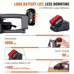 Electric Binding Machine Brown 4000mAh Lithium Battery 10-19mm Plastic Binding Tape 0.5-1.2mm 2pcs US Plug 110V |[Lithium Battery Dangerous Goods Special Packed], Happybuy