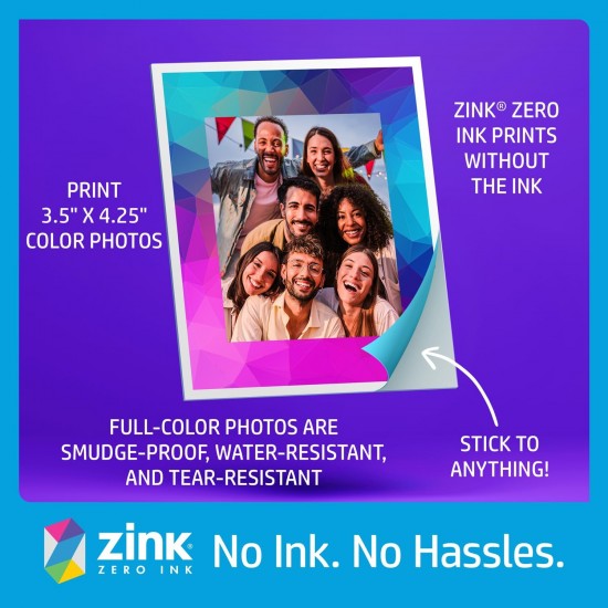 Sprocket Photo Booth Instant Printer Kit, 100 Zink Paper, 15pcs Hollywood Props